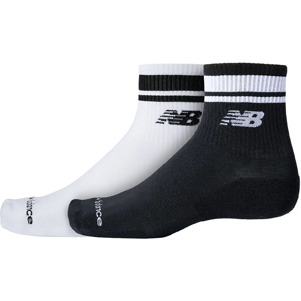 New Balance Run Repreve 2-Pak Korte Løpesokker WHITE/BLACK