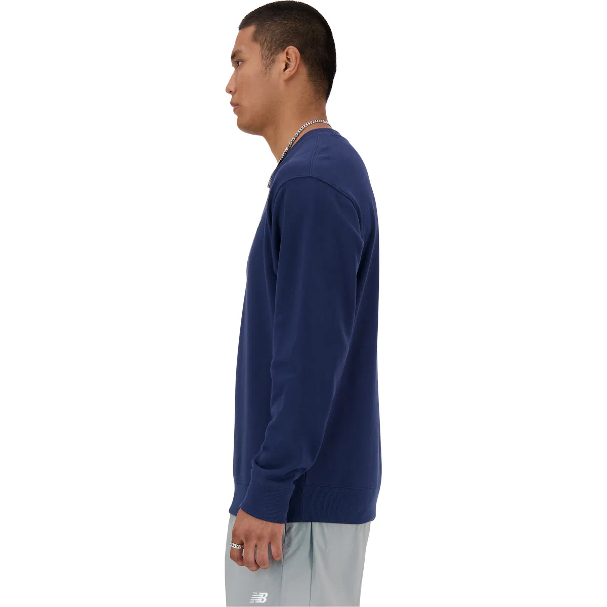 New Balance Small Logo French Terry Crew Sweatshirt Herre NB NAVY