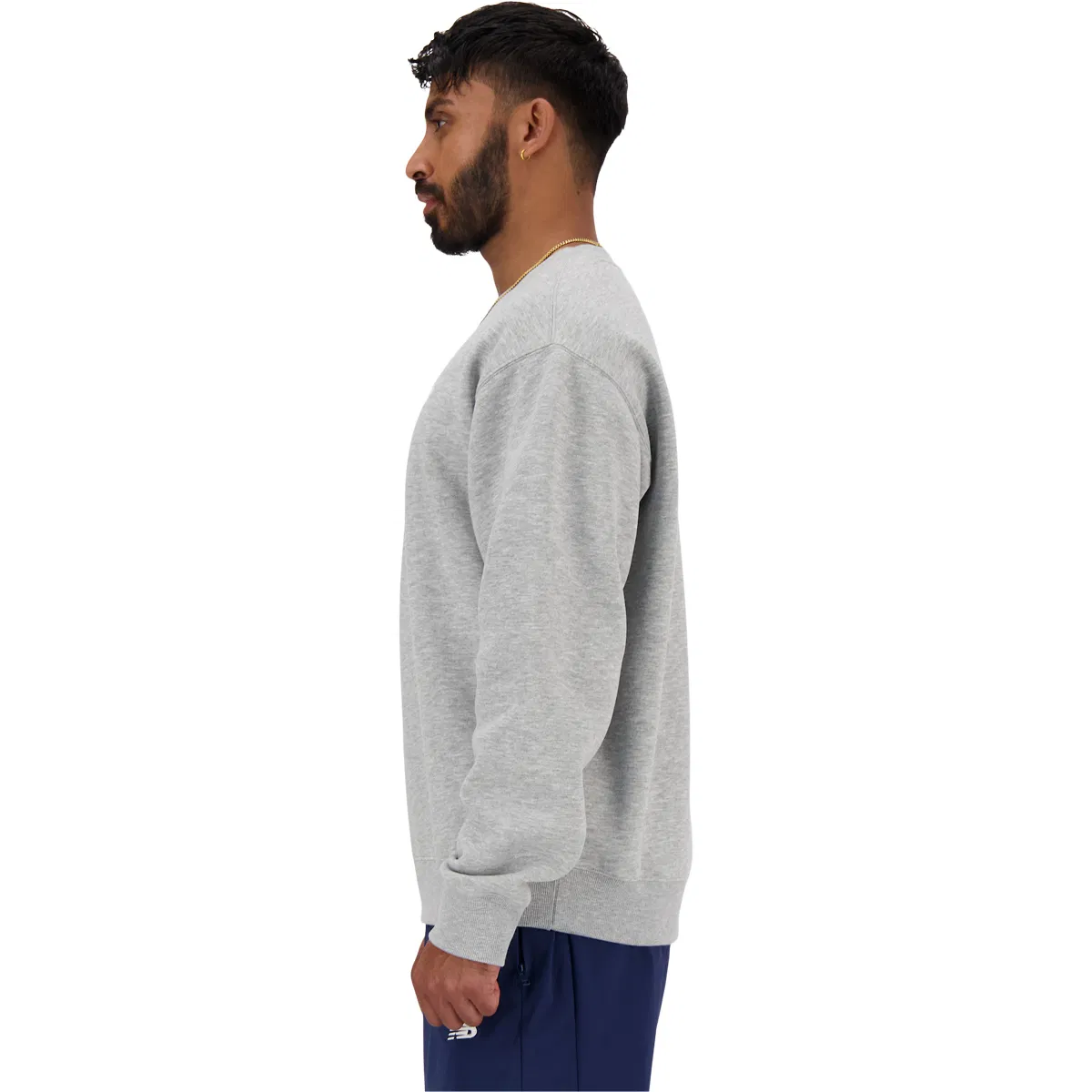 New Balance Small Logo Brushed Crew Sweatshirt Herre ATHLETIC GRE