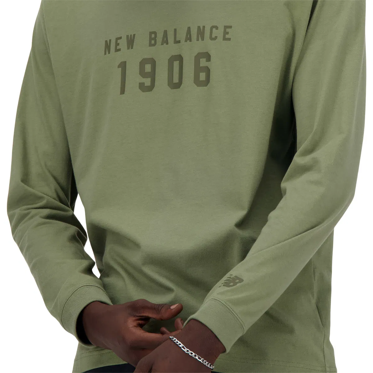 New Balance Graphic Langærmet T-shirt Herre DARK OLIVINE