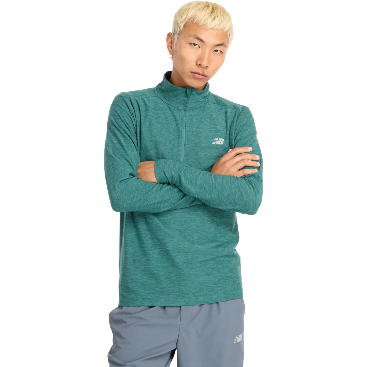New Balance Space Dye 1/4 Zip Treningstrøye Herre NEW SPRUCE