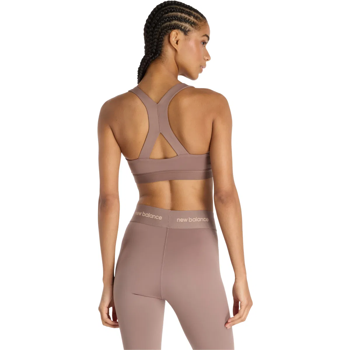 New Balance Essential Medium Support Sports BH Dame Brown