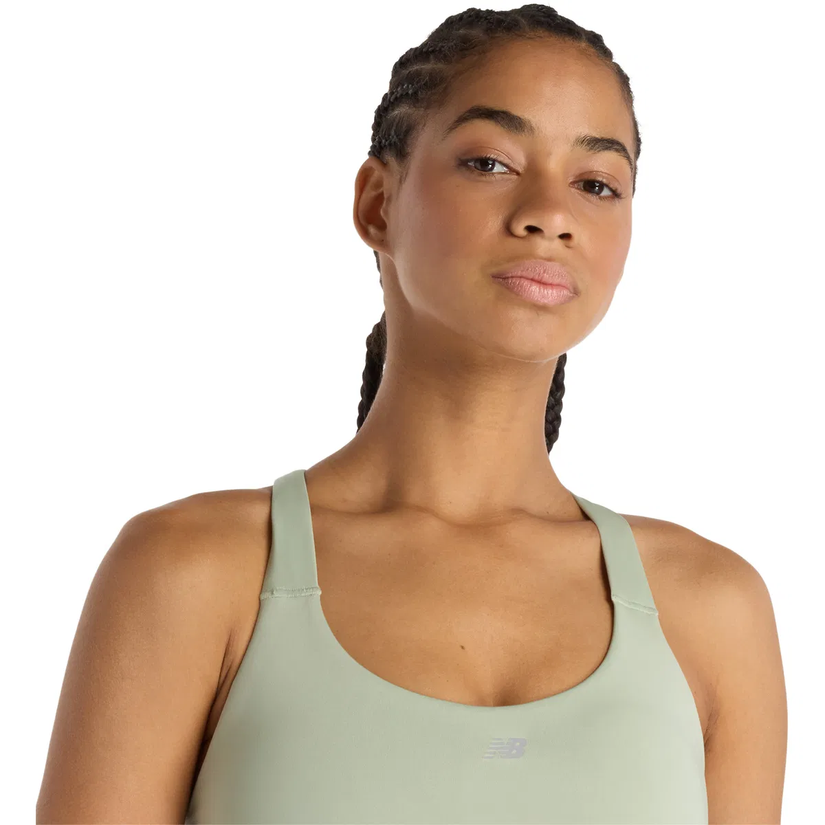 New Balance Essential Medium Support Sports BH Dame Green