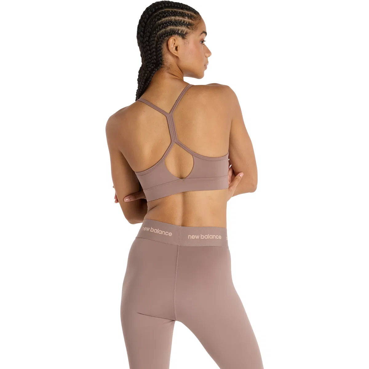 New Balance Essential Yoga Light Support Sports BH Dame Brown