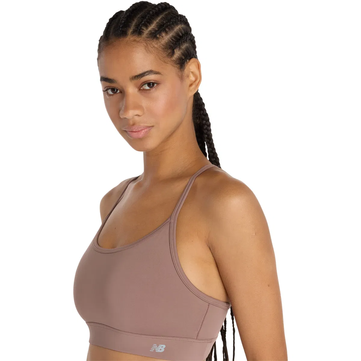 New Balance Essential Yoga Light Support Sports BH Dame Brown