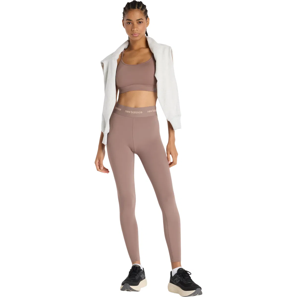 New Balance Essential Yoga Light Support Sports BH Dame Brown