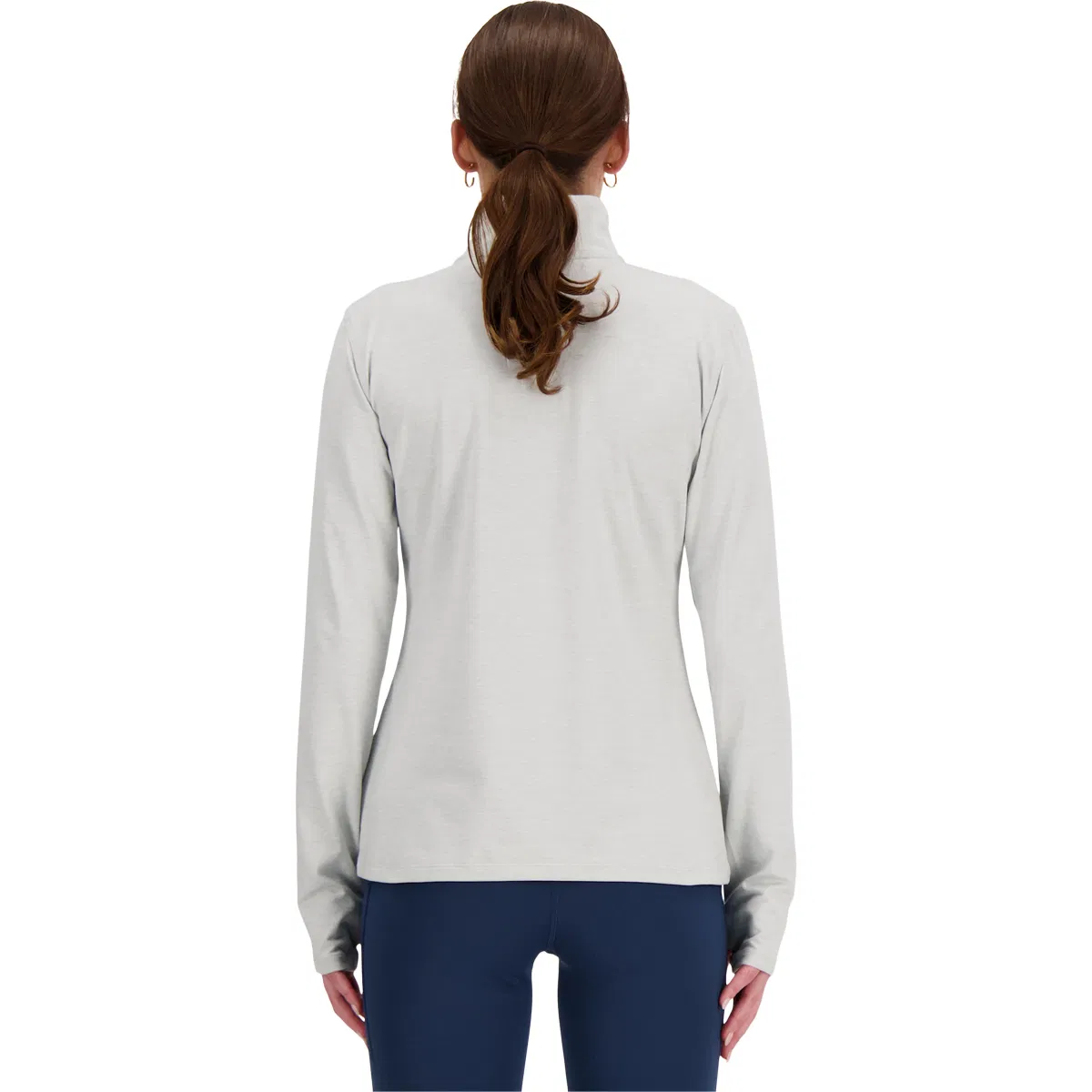 New Balance Space Dye Quarter Zip Løpetopp Dame ASH HEATHER