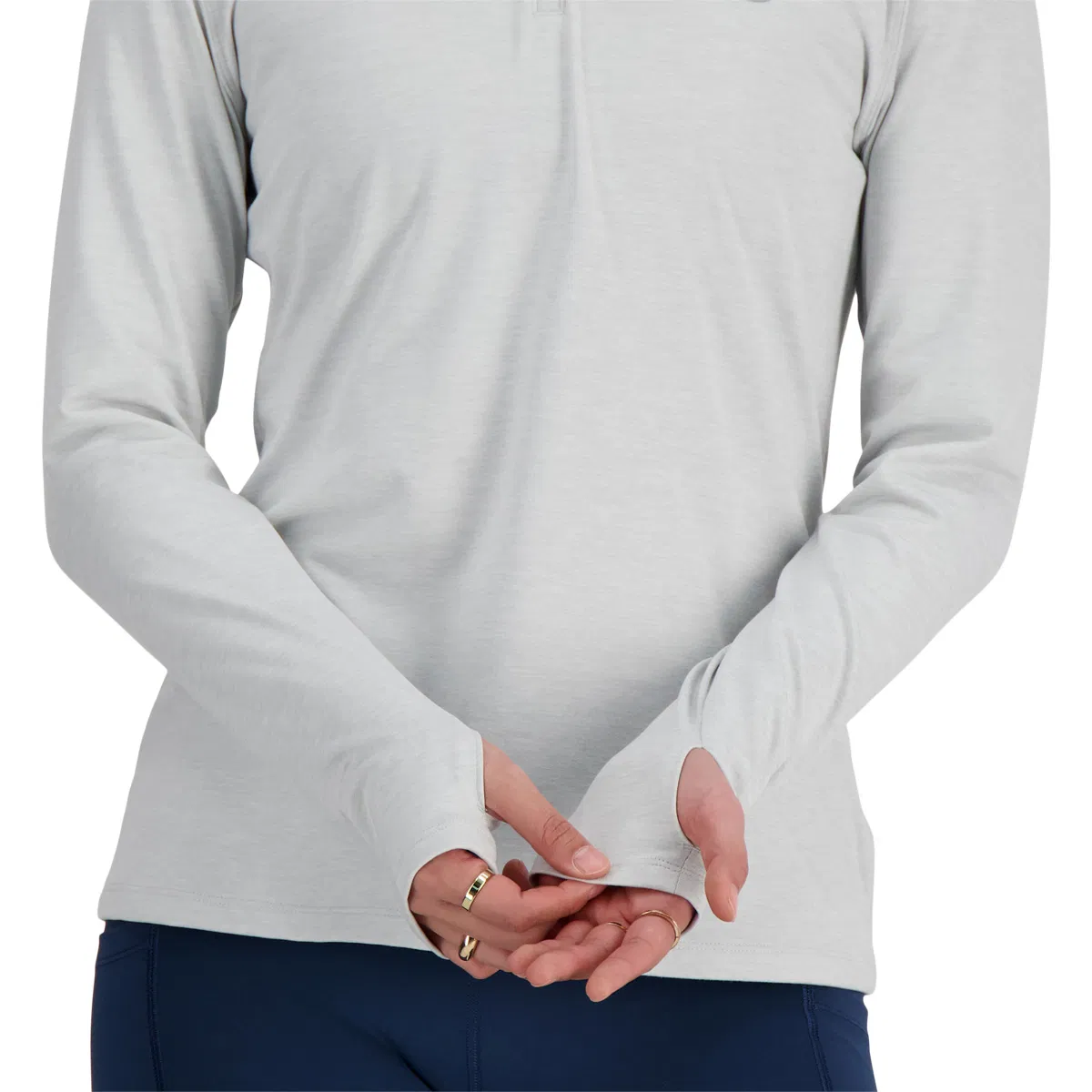 New Balance Space Dye Quarter Zip Løpetopp Dame ASH HEATHER