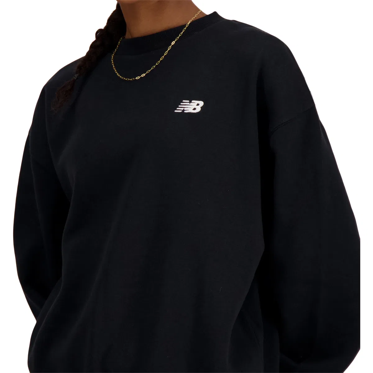 New Balance Small Logo Crew Sweatshirt Dame Black