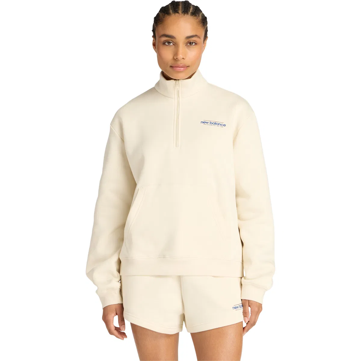 New Balance Reimagined Half Zip Sweatshirt Dame White
