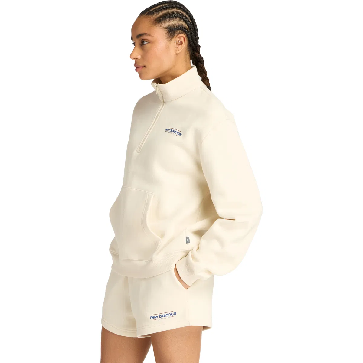 New Balance Reimagined Half Zip Sweatshirt Dame White