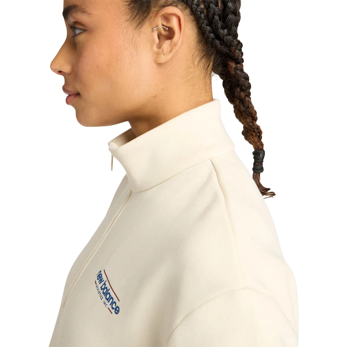 New Balance Reimagined Half Zip Sweatshirt Dame White