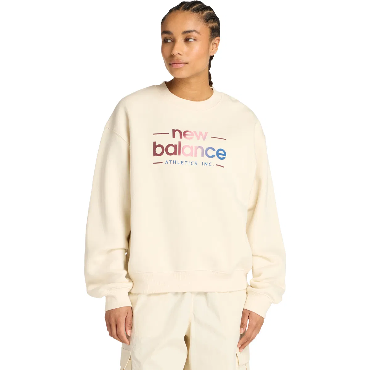 New Balance Forestilt Crew Sweatshirt Dame White