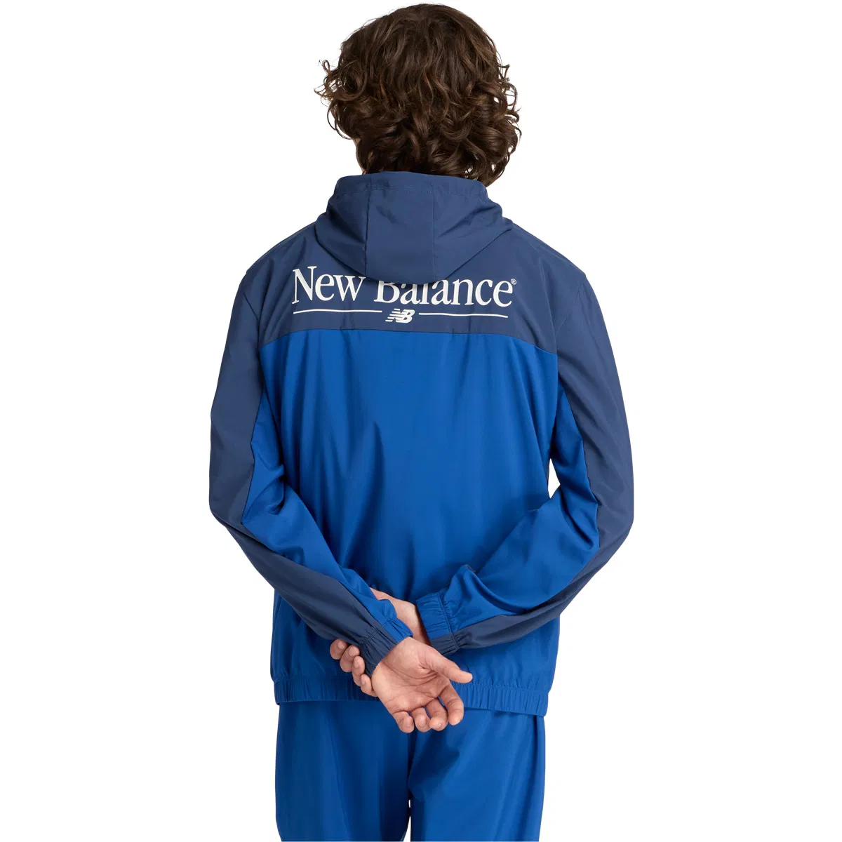 New Balance Reimagined Woven Graphic Track Top Herre Blue
