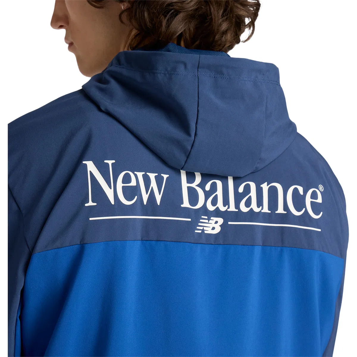 New Balance Reimagined Woven Graphic Track Top Herre Blue