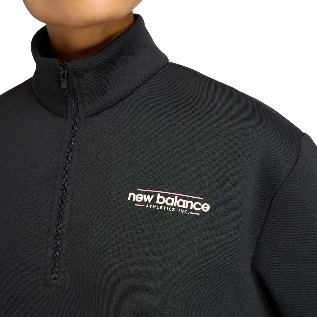 New Balance Reimagined Half Zip Sweatshirt Dame Black