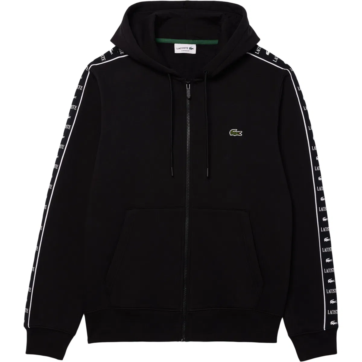 Lacoste Logo Stripe Full Zip Hettegenser Herre 031-black