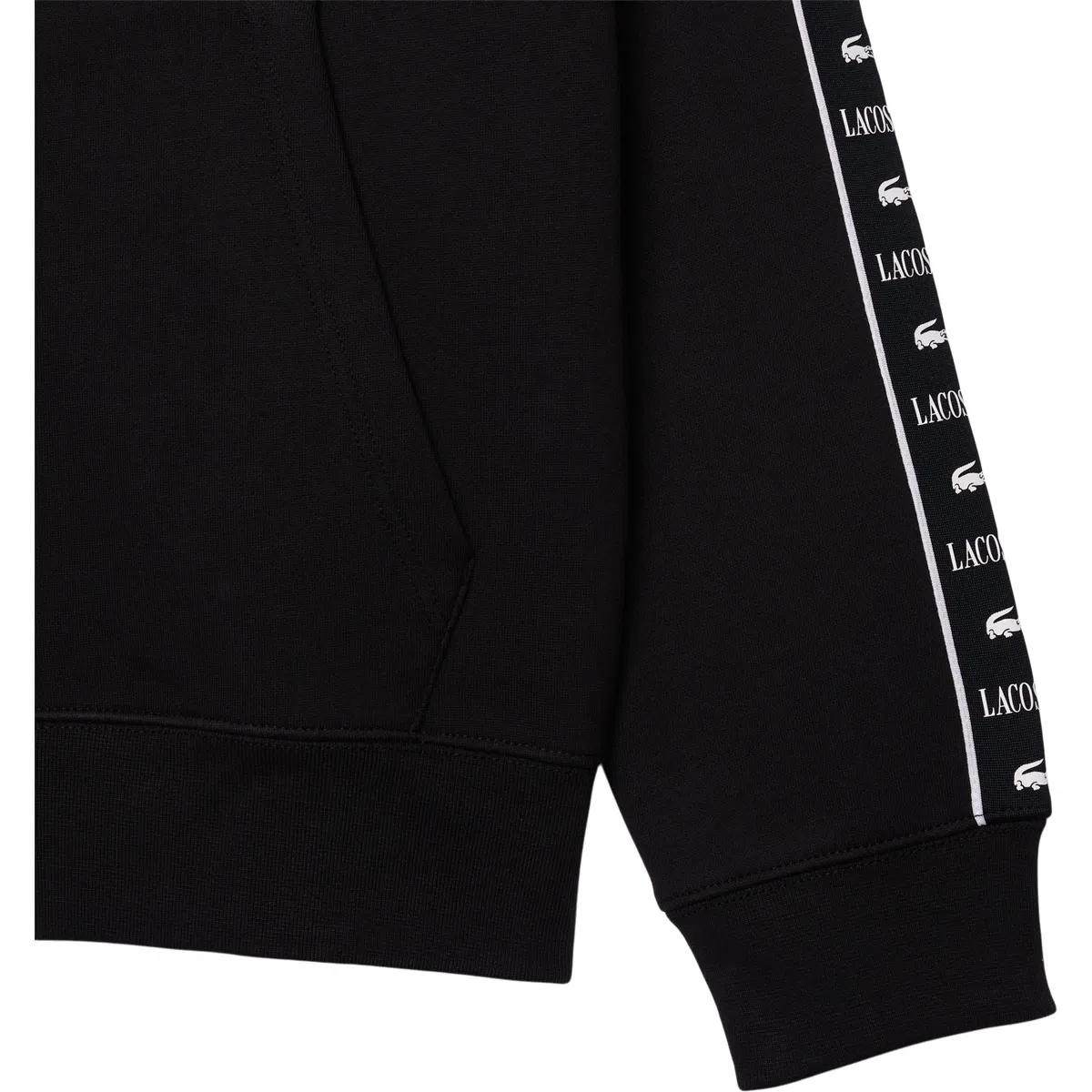 Lacoste Logo Stripe Full Zip Hettegenser Herre 031-black