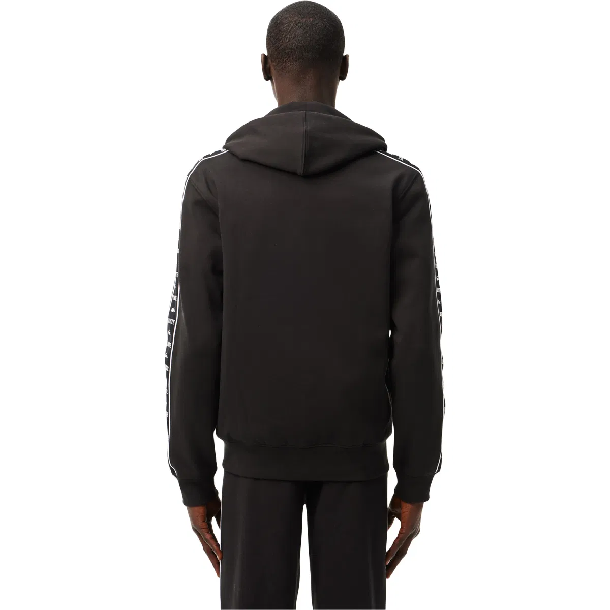 Lacoste Logo Stripe Full Zip Hettegenser Herre 031-black