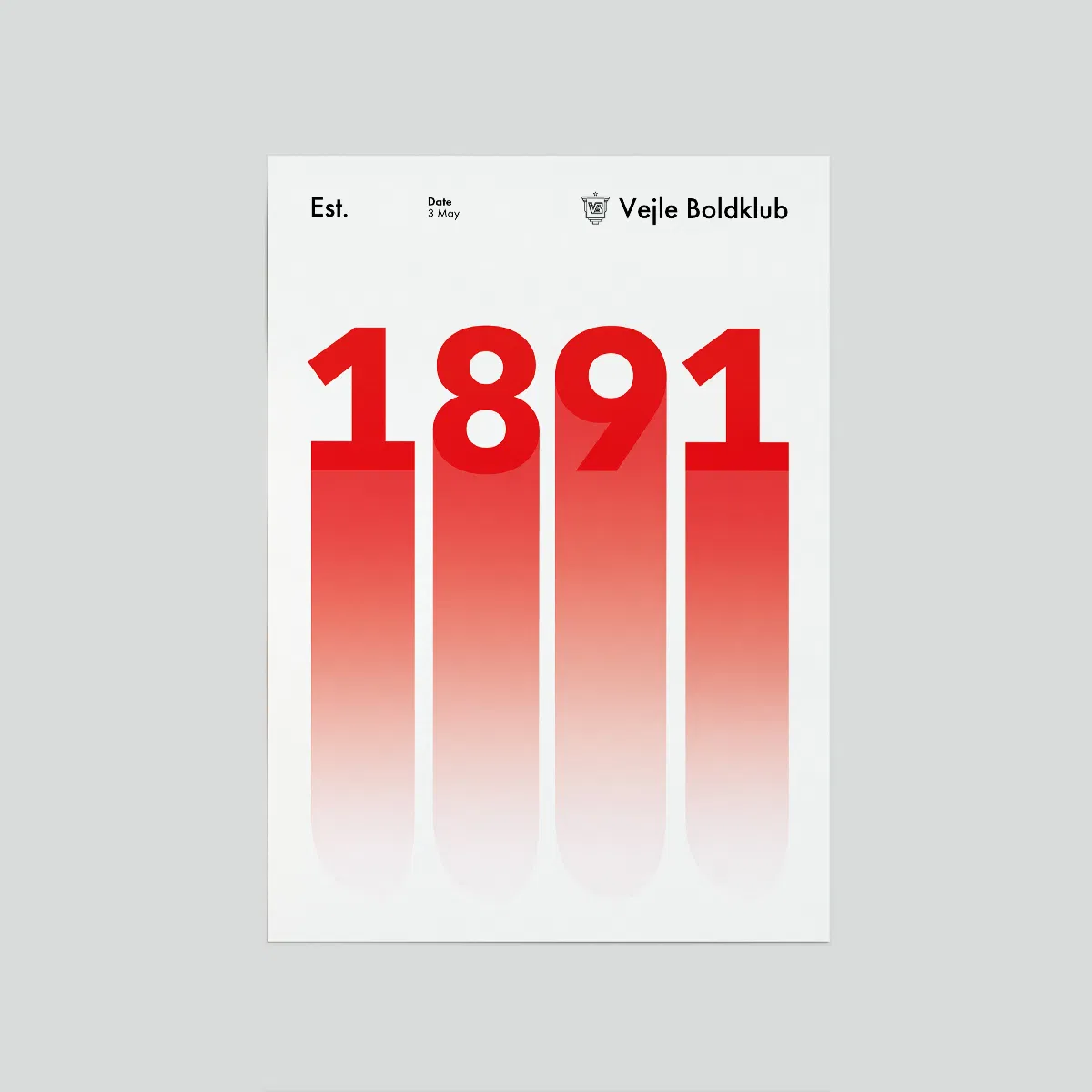 Vejle Boldklub Plakat 1891 50x70 cm Ass