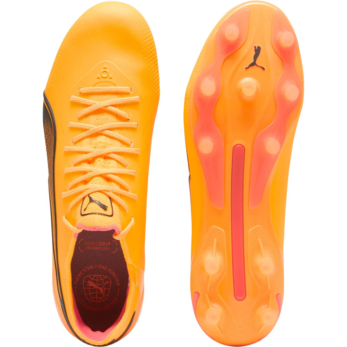 PUMA King Ultimate FG/AG Fotballsko Sun Stream-PUMA Black-Sunset G