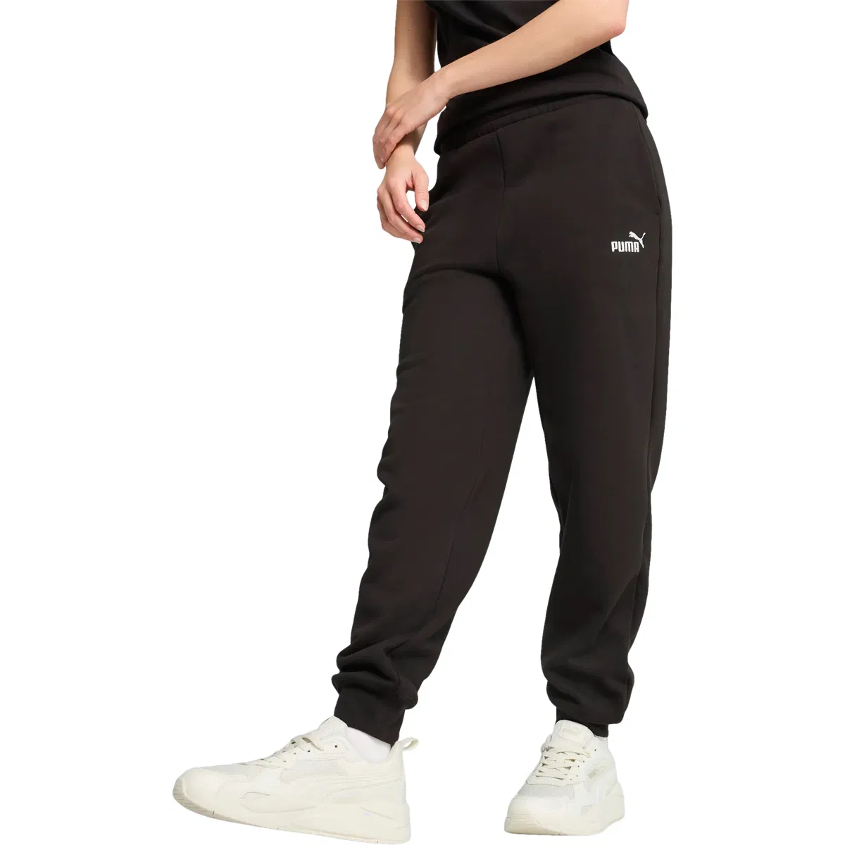 PUMA Essential No. 1 Logo Comfort Joggingbukser Dame PUMA White-PUMA Black-Poison P
