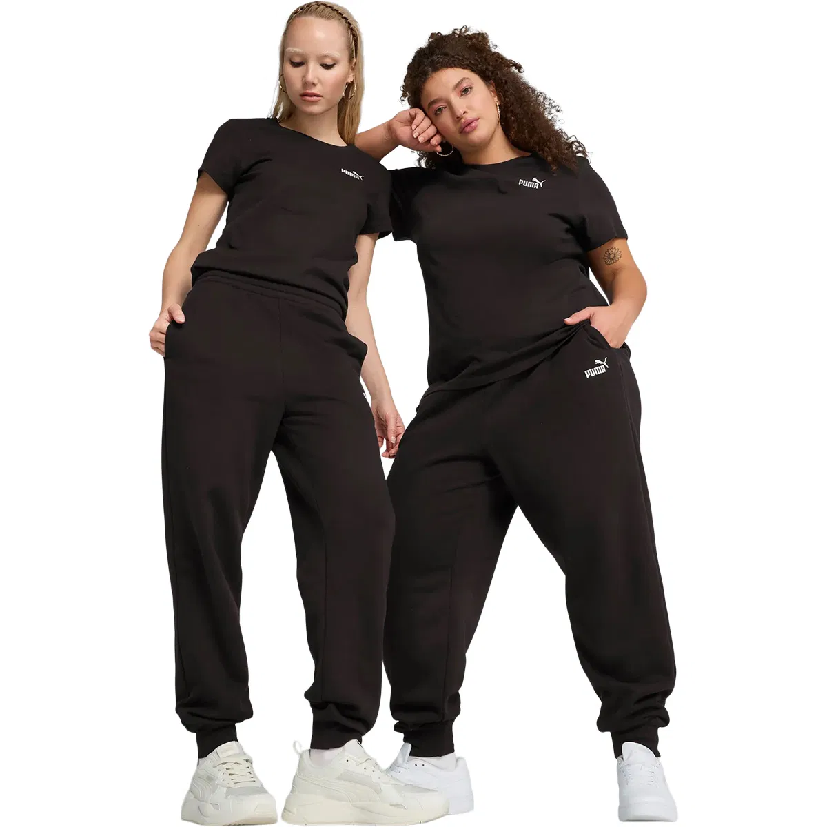 PUMA Essential No. 1 Logo Comfort Joggingbukser Dame PUMA White-PUMA Black-Poison P