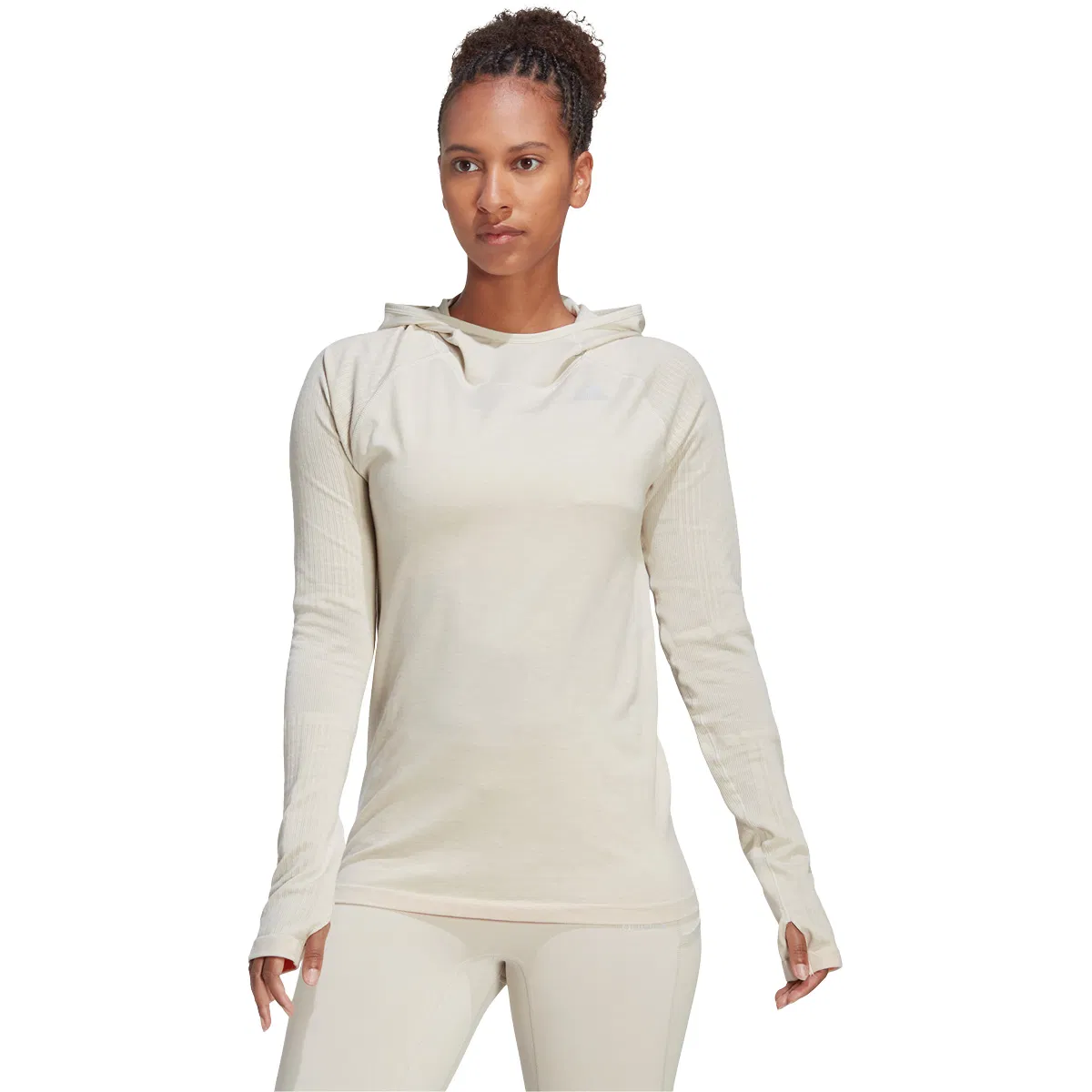 adidas Xcity Knit Hood Løpetopp Dame ALUMIN/MSILVE/SABEMT