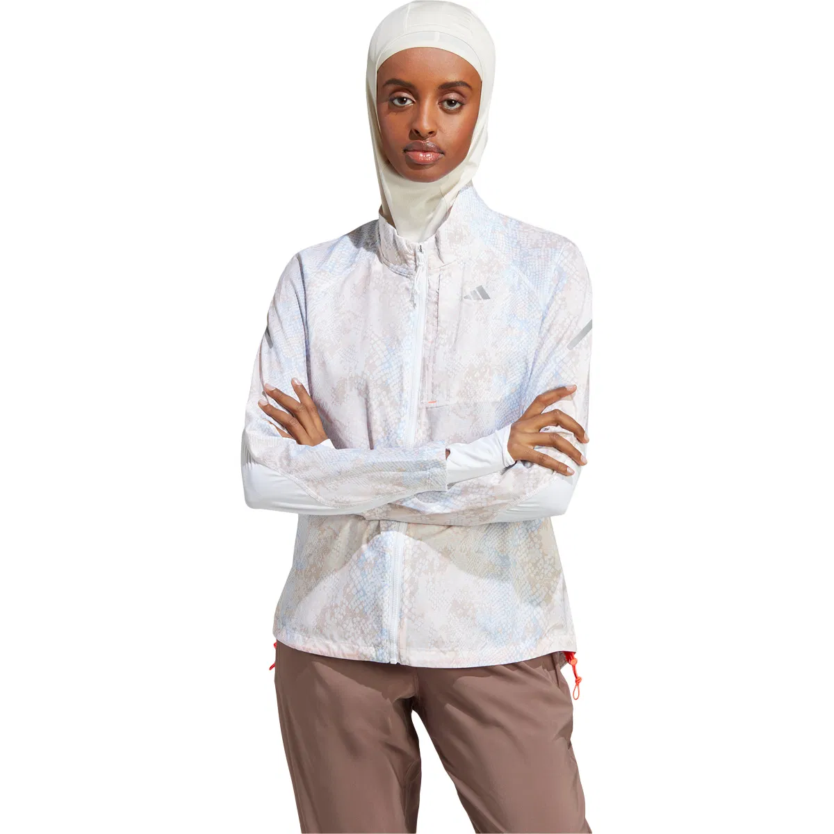 adidas Fast Løpejakke Dame WHITE/PNKFUS/BLILIL/M