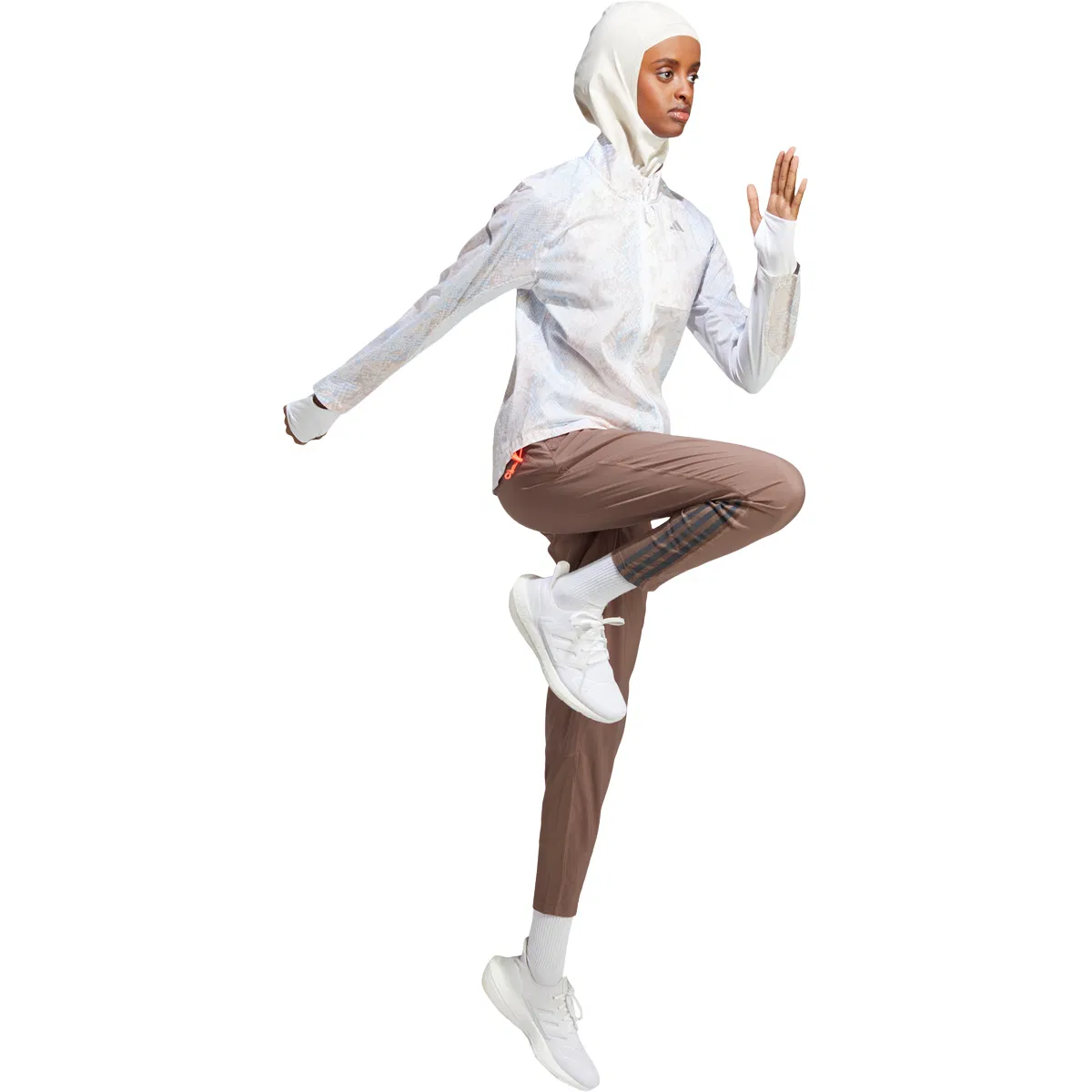 adidas Fast Løpejakke Dame WHITE/PNKFUS/BLILIL/M