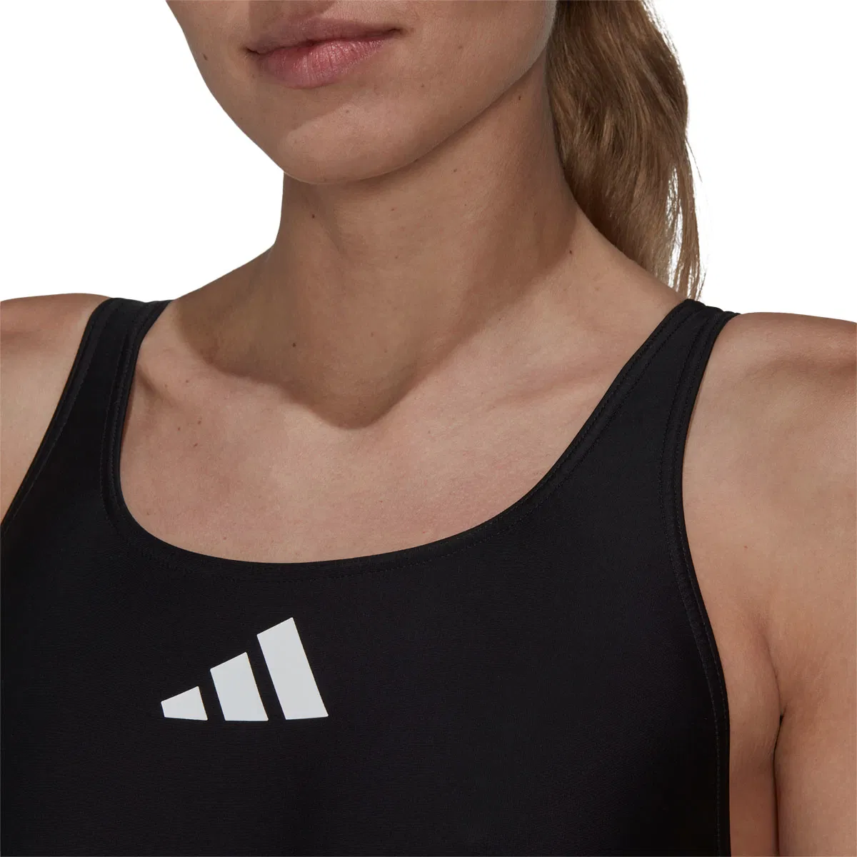 adidas 3 Bar Logo Badedragt Dame BLACK/WHITE/BLACK