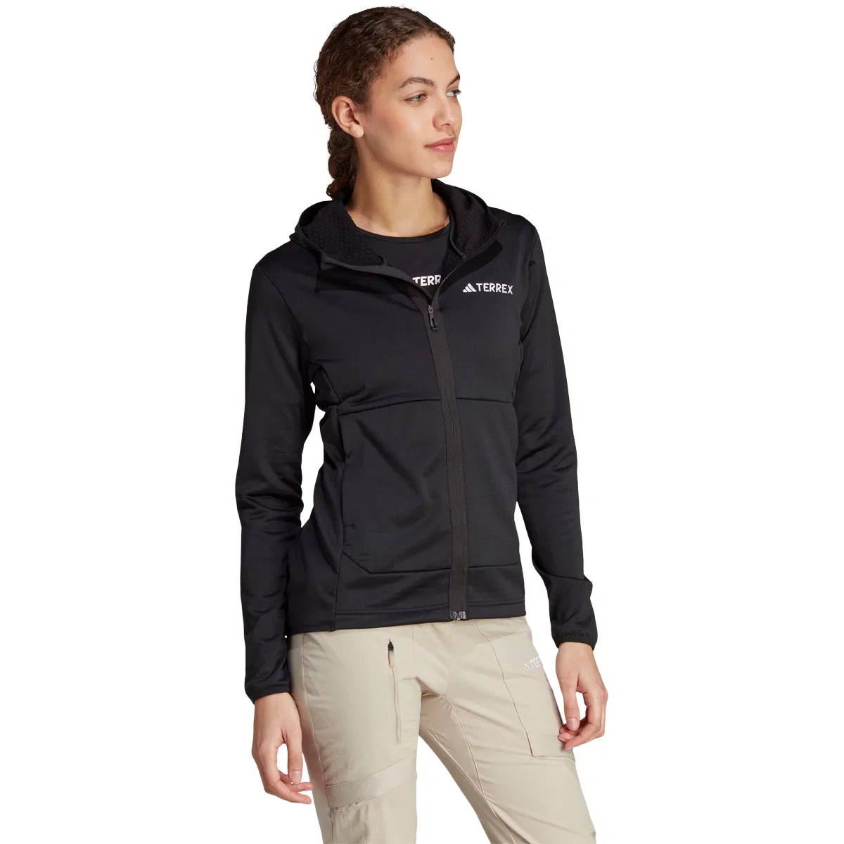 adidas Terrex Xperior Light Fleece Hættetrøje Dame BLACK/WHITE/BLACK