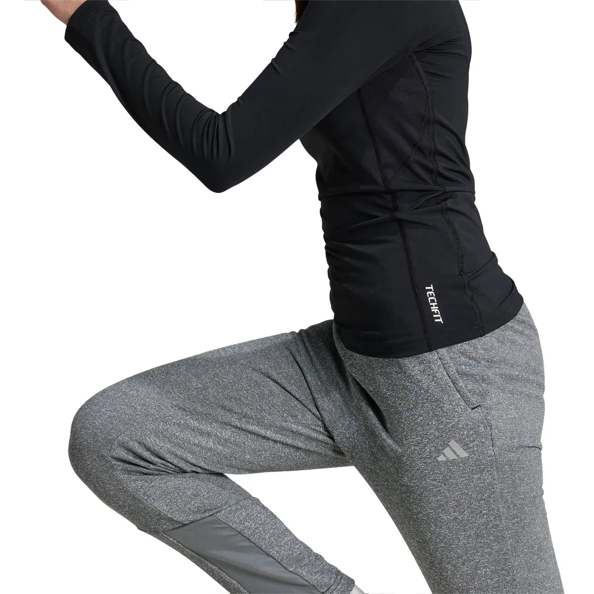 adidas Techfit Baselayer Træningstrøje Børn BLACK/WHITE/BLACK