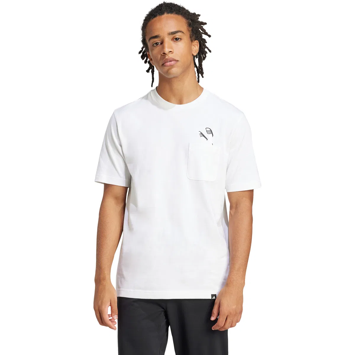 adidas Lounge Slide T-skjorte Herre WHITE/PNKFUS/BLILIL/M