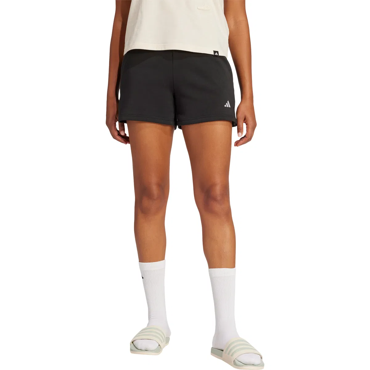 adidas Small Logo Feel Cosy Shorts Dame BLACK/WHITE/BLACK