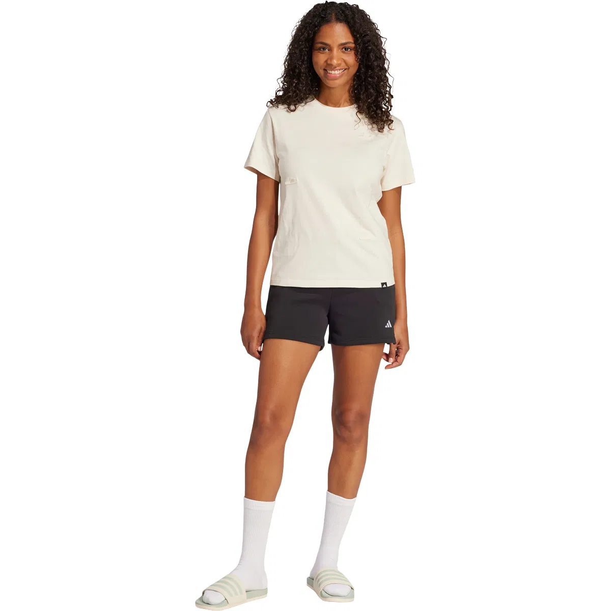 adidas Small Logo Feel Cosy Shorts Dame BLACK/WHITE/BLACK