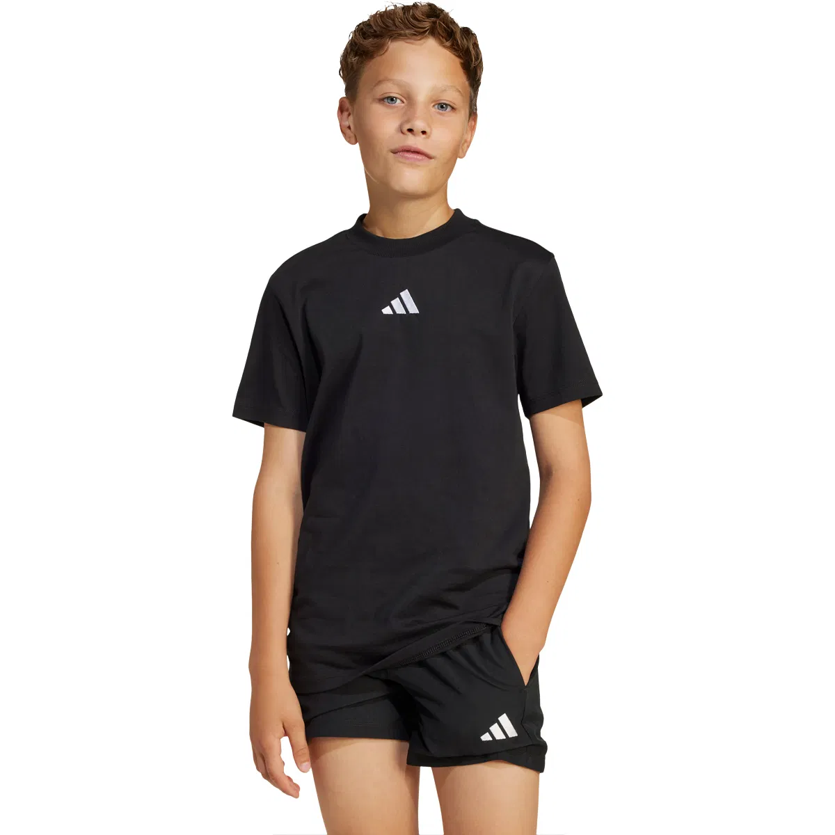 adidas Small Logo 2 T-skjorte Barn BLACK/WHITE/BLACK