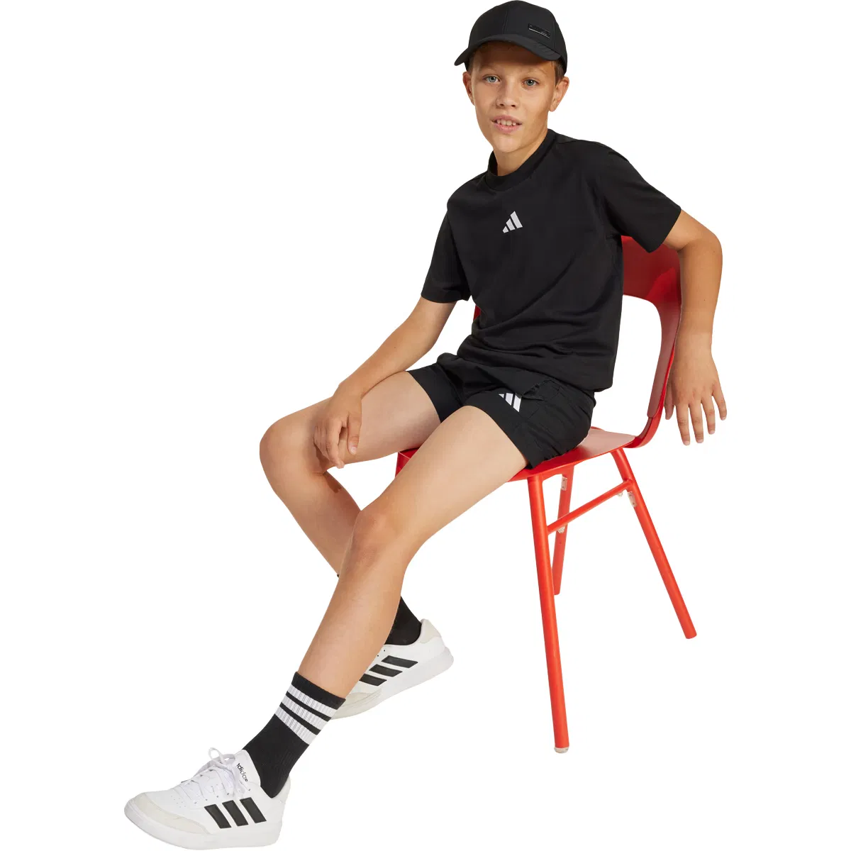 adidas Small Logo 2 T-skjorte Barn BLACK/WHITE/BLACK