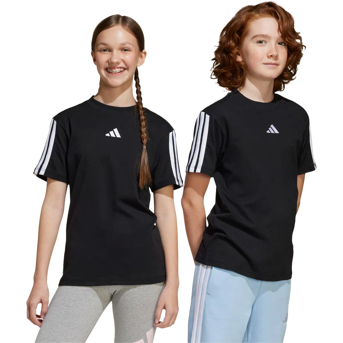 adidas 3-Stripes T-skjorte Barn BLACK/WHITE