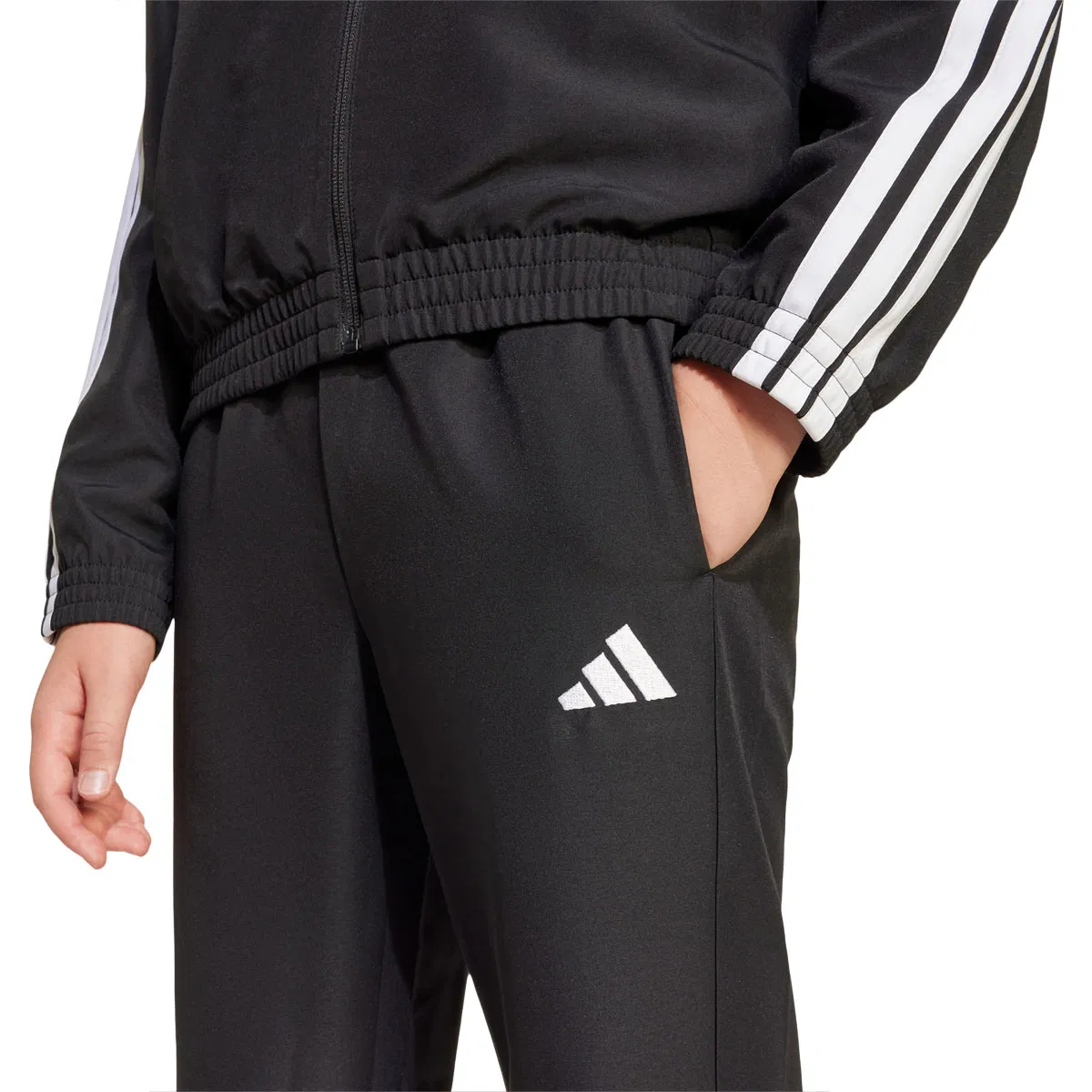 adidas 3-Stripes Woven Tracksuit Børn BLACK/WHITE