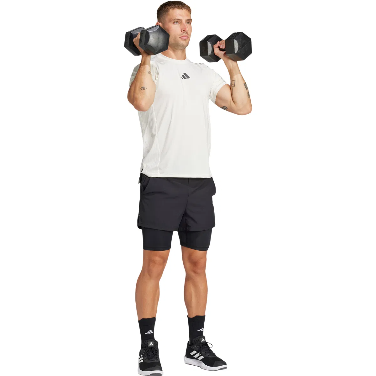 adidas Gym+ 2in1 Træningsshorts Herre BLACK/WHITE/BLACK