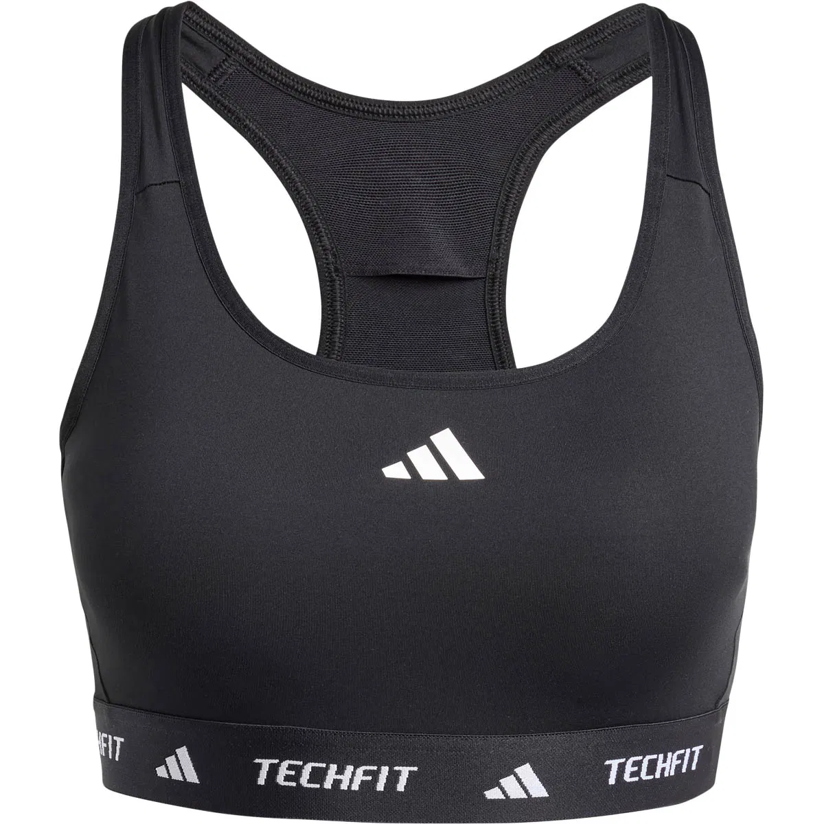 adidas Techfit Power Medium Support Sports BH Dame BLACK/WHITE/BLACK