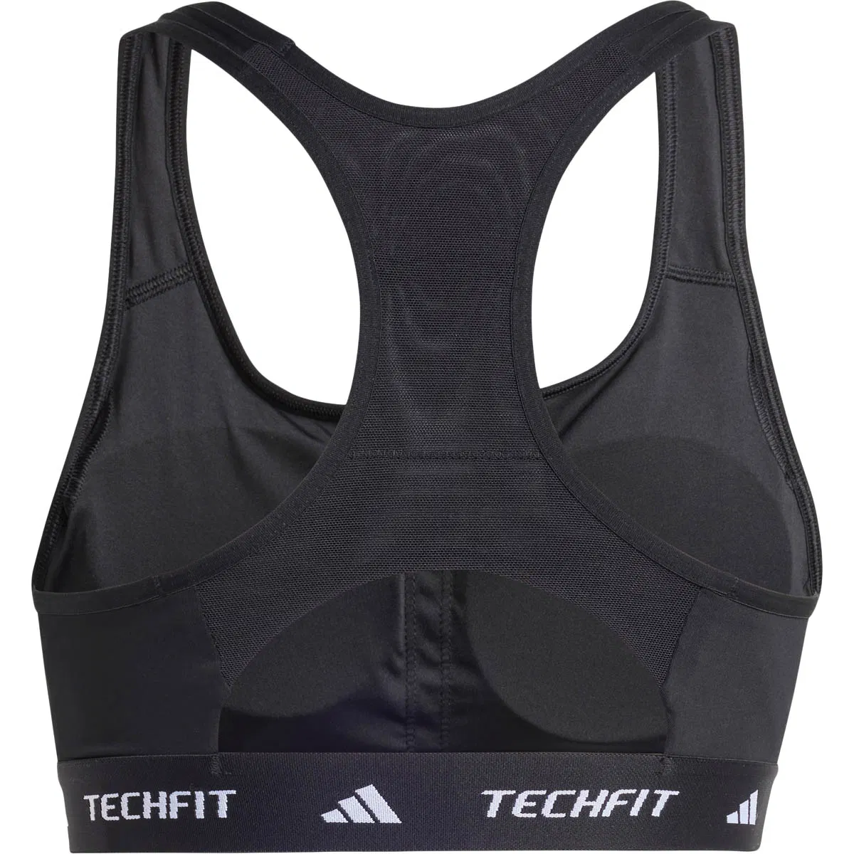 adidas Techfit Power Medium Support Sports BH Dame BLACK/WHITE/BLACK