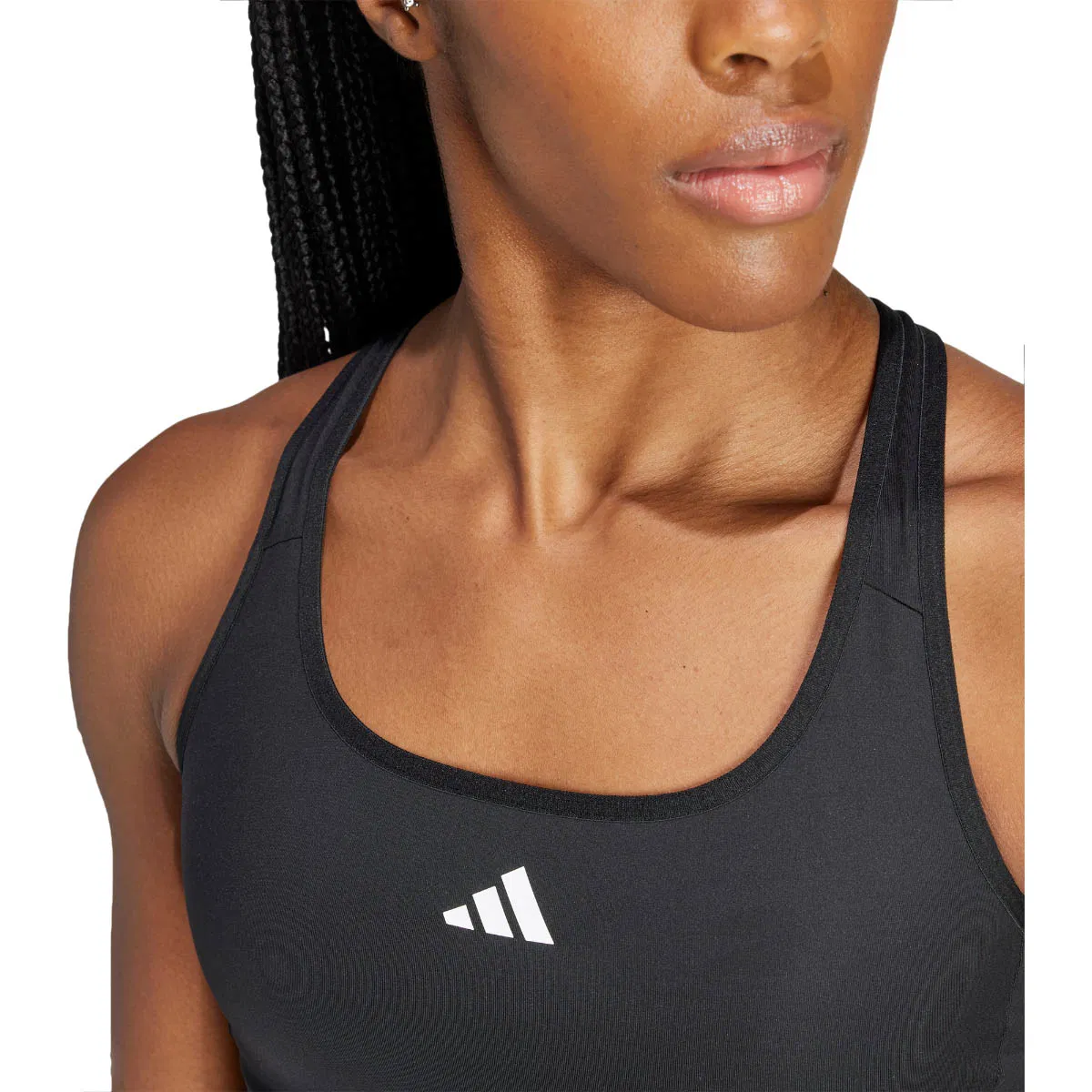 adidas Techfit Power Medium Support Sports BH Dame BLACK/WHITE/BLACK