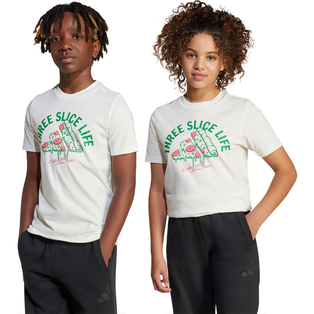 adidas L Pizza T-skjorte Barn OWHITE