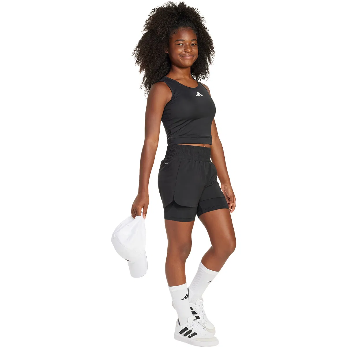 adidas Pacer 2in1 Løpeshorts Barn BLACK/WHITE