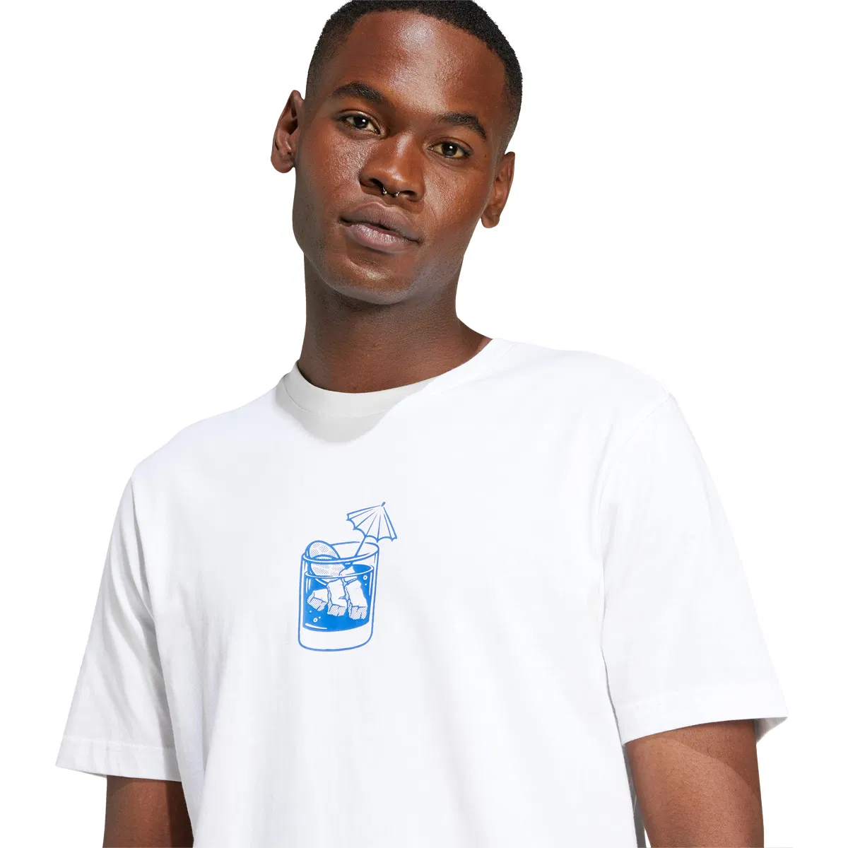 adidas Lounge Drink Graphic T-shirt  WHITE/PNKFUS/BLILIL/M