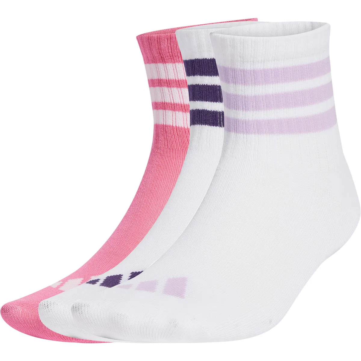 adidas Rib 3-Pak Strømper Børn White/pink