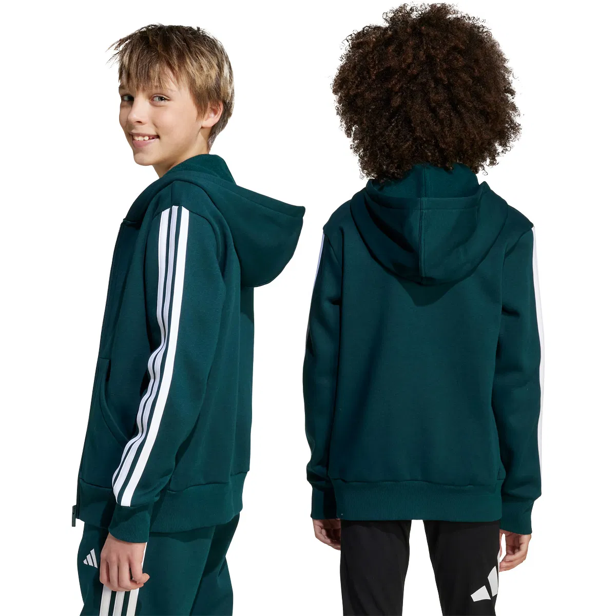 3-Stripes Full Zip Hettejakke Barn Green