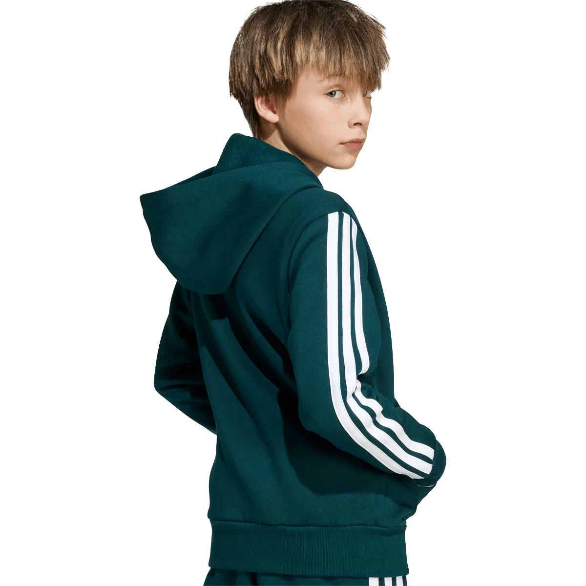 3-Stripes Full Zip Hettejakke Barn Green